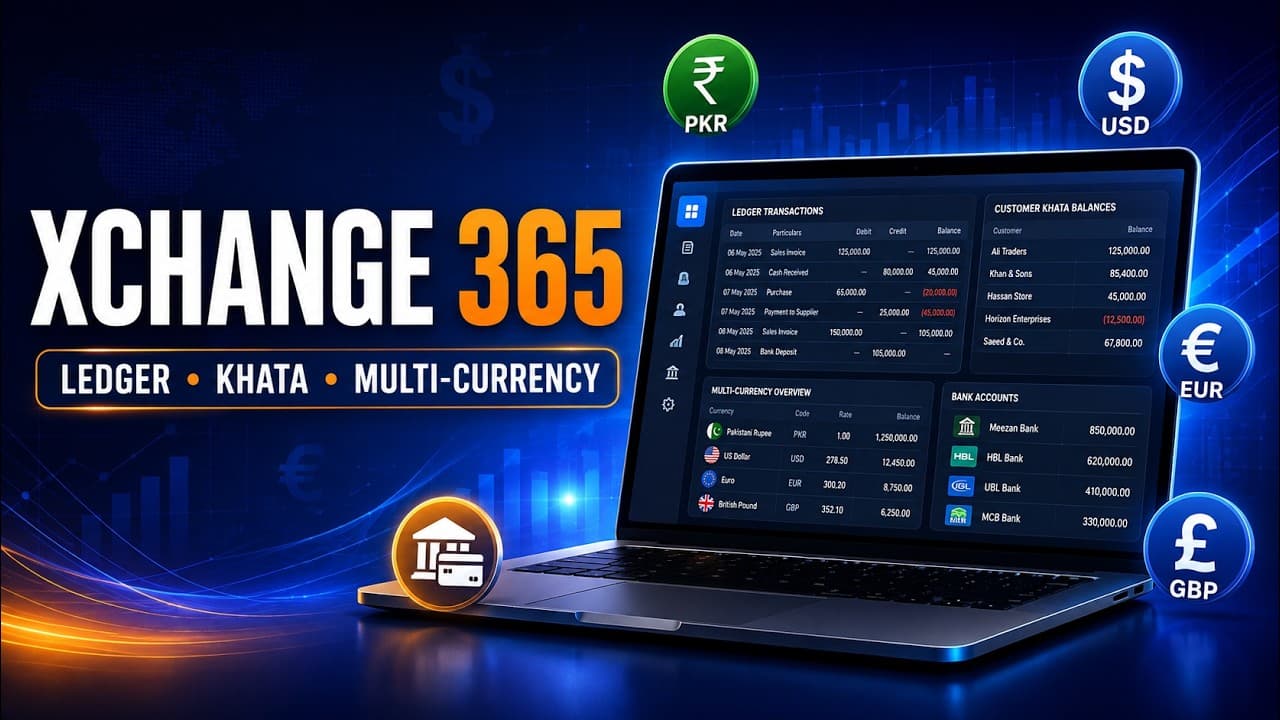 Exchange 365 currency exchange software dashboard