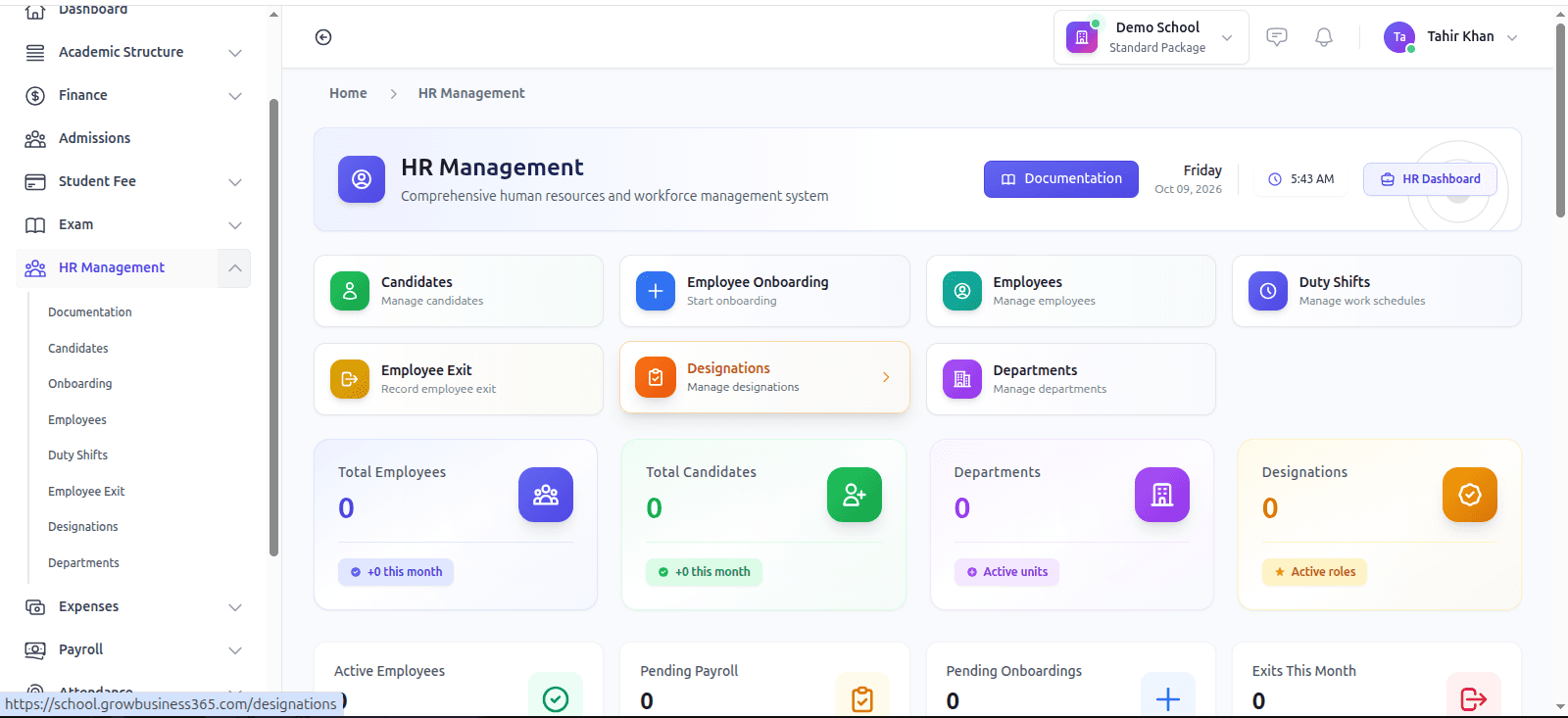HR Management and Payroll module in School365